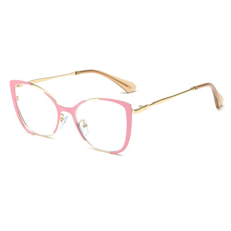 47Aria - Vintage Cat-Eye Blue Light Blocking Glasses, Lightweight Metal Frame