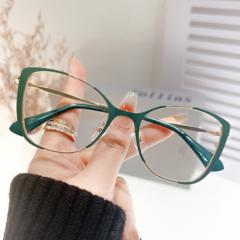 47Aria - Vintage Cat-Eye Blue Light Blocking Glasses, Lightweight Metal Frame