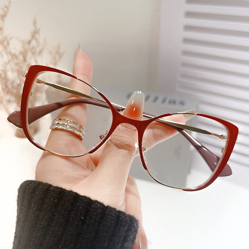 47Aria - Vintage Cat-Eye Blue Light Blocking Glasses, Lightweight Metal Frame