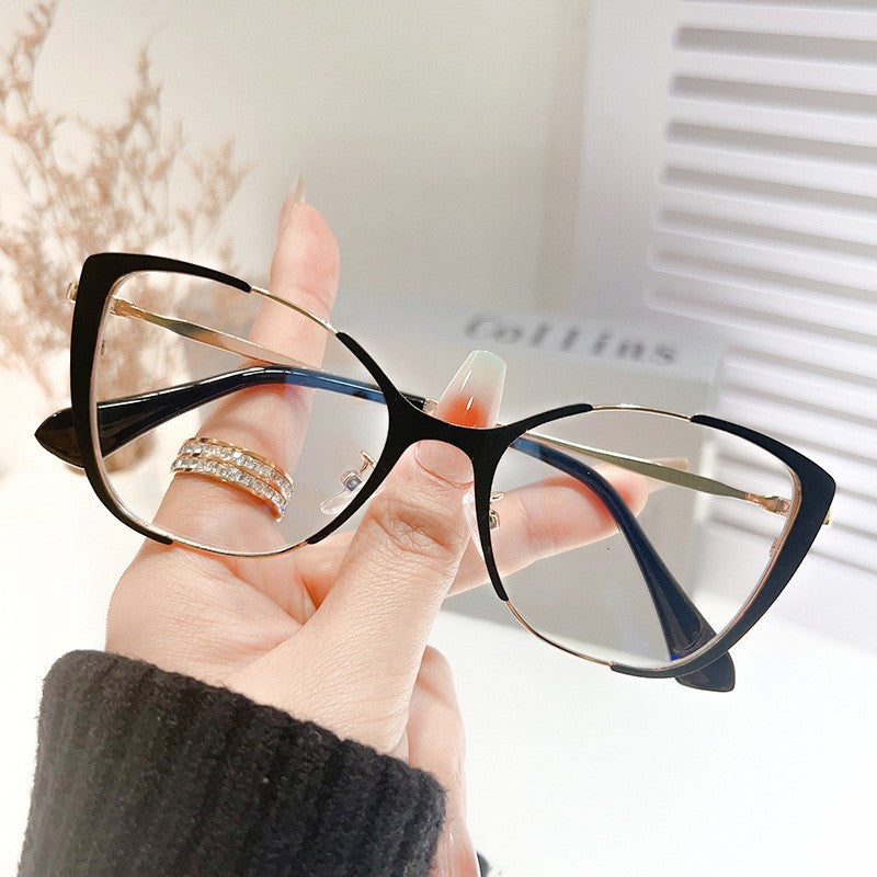 47Aria - Vintage Cat-Eye Blue Light Blocking Glasses, Lightweight Metal Frame